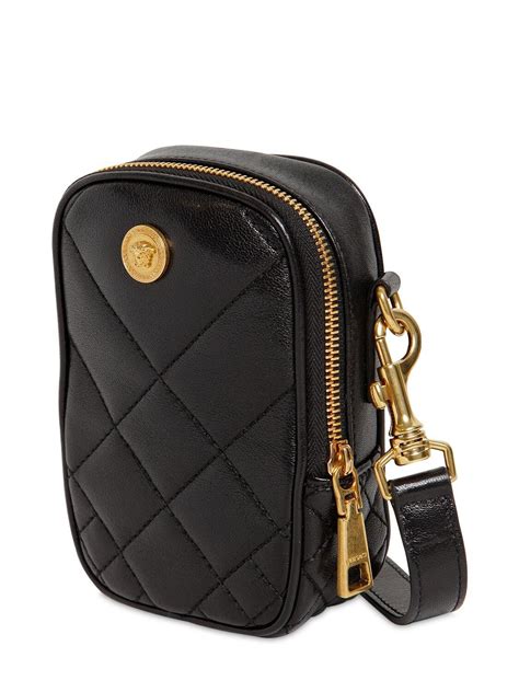 mens messenger bag versace|Versace quilted leather crossbody bag.